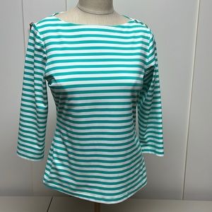 J.Mclaughlin Turquoise striped top